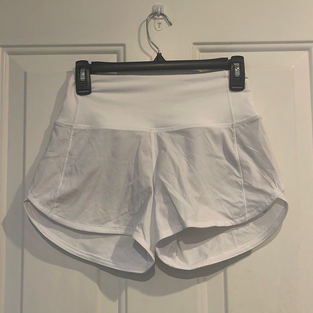 Lululemon White Speed Up Shorts